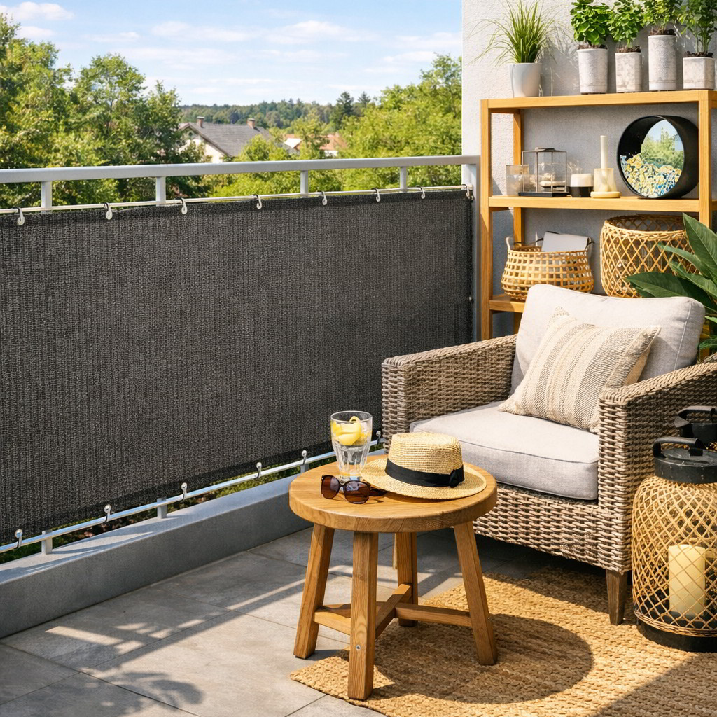 Doek tegen balkon bevestigen